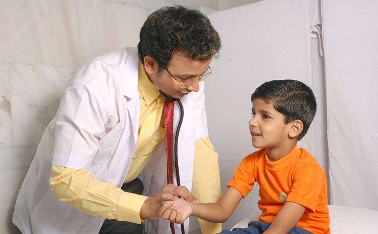 A group of smiling children receiving medical aid, symbolizing hope and healing