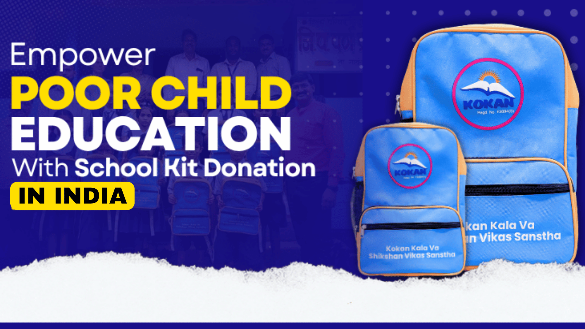 Donate School Kit for Poor Child Education in India – Join Kokan NGO India