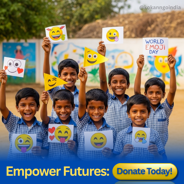 World Emoji Day, Donate to Child Education, Donate for Educate, Kokan NGO India