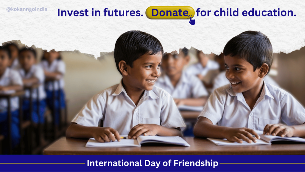 International Day of Friendship, Donate for Child Education, Kokan NGO India