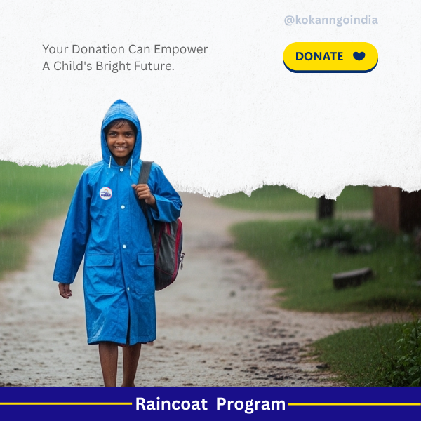 Donate a Raincoat, Raincoat for Poor Child, Kokan NGO India