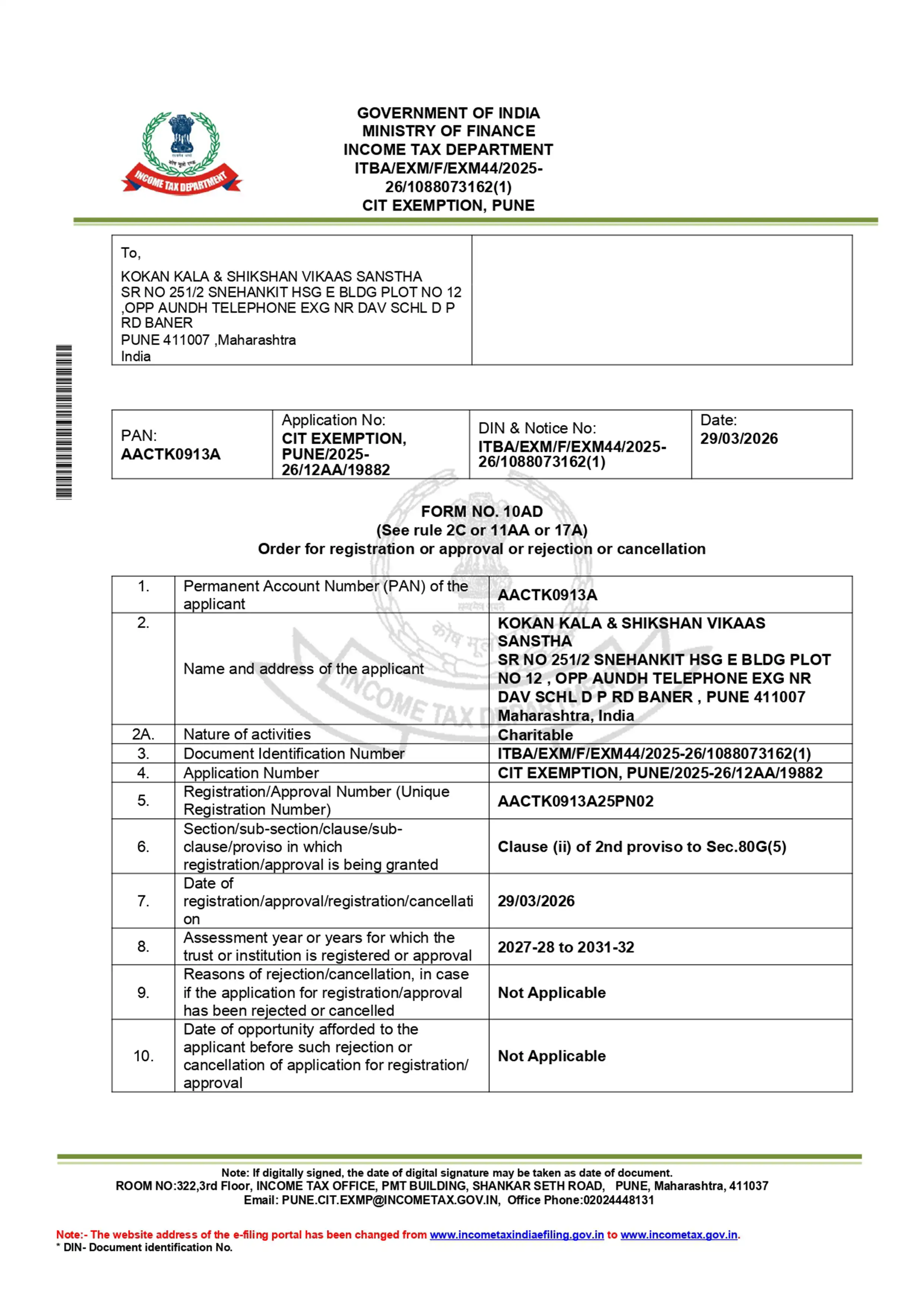 80G Certificate